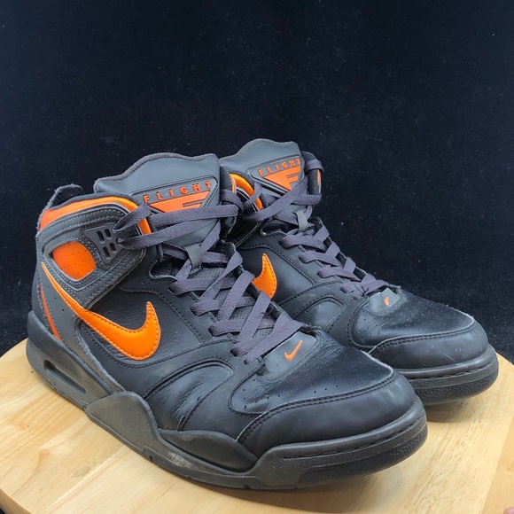 Nike Air Flight Falcon Men's Sz 11.5 Black Bright Citrus-Night  397204-080 - Picture 4 of 10